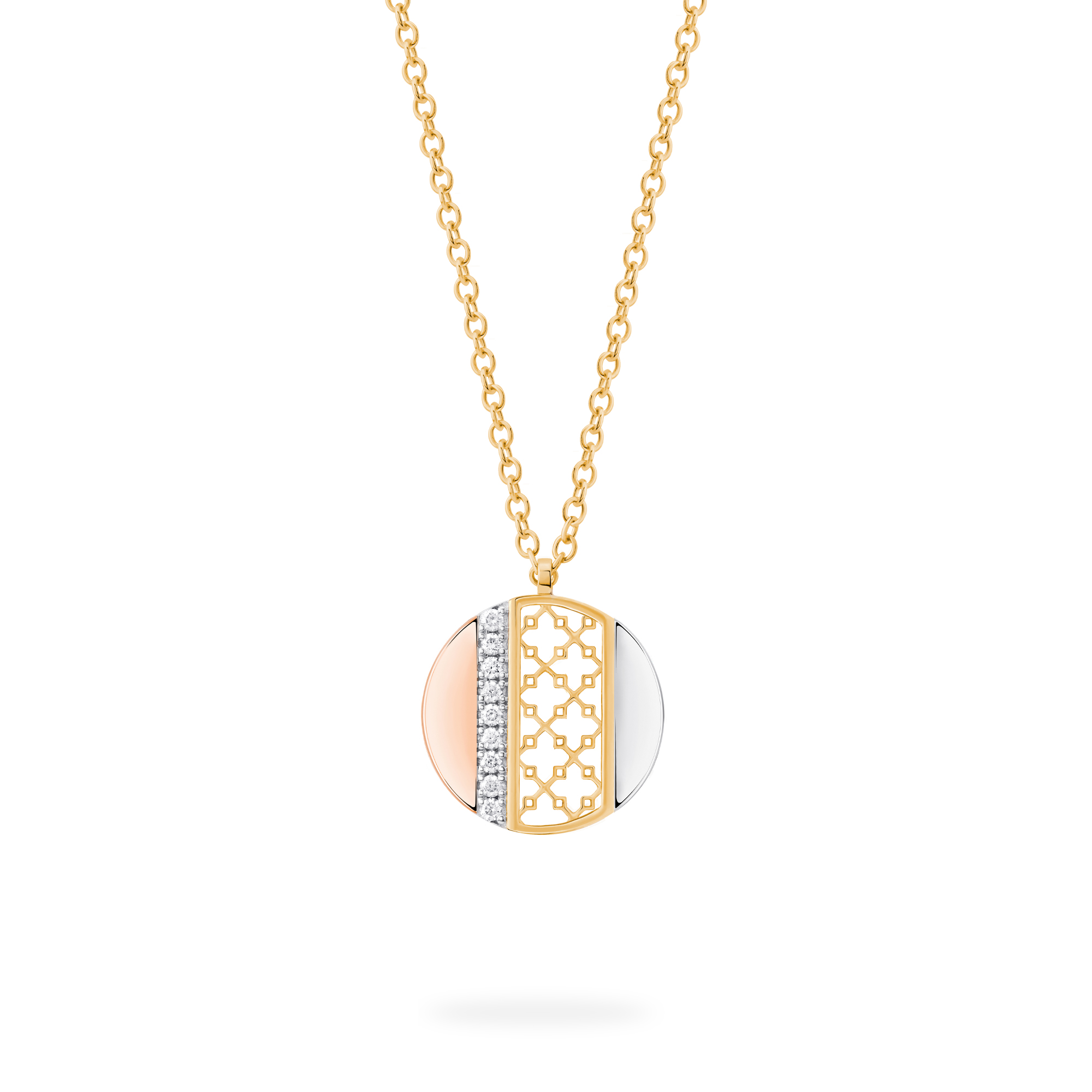 Diamond Circle Necklace, Tri-Gold | Birks Dare to Dream